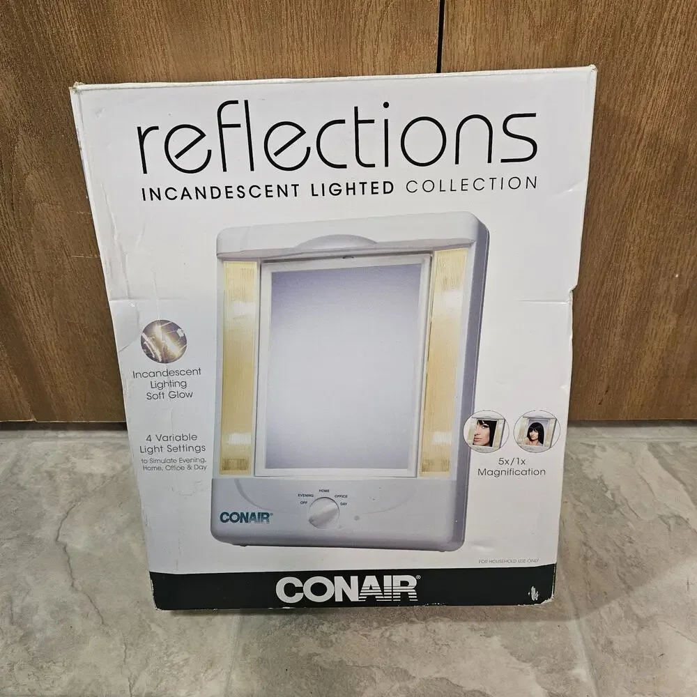 Conair Reflections Lighted Makeup Mirror 4 Settings 5x 1x Magnification TM8LX